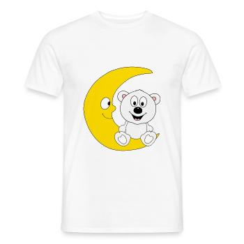 EISBÄR - MOND - TIER - KINDER - BABYS - Männer T-Shirt - Weiß - Vorne - AI Model Male 178 dark (178cm)