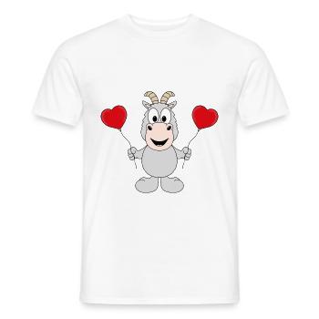 ZIEGE - LIEBE - LOVE - TIER - TIERISCH - KINDER - Männer T-Shirt - Weiß - Vorne - AI Model Male 178 dark (178cm)