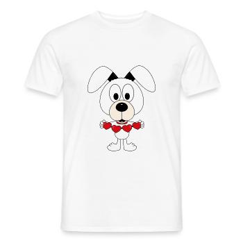 HUND - LIEBE - LOVE - TIERLIEB - Männer T-Shirt - Weiß - Vorne - AI Model Male 178 dark (178cm)