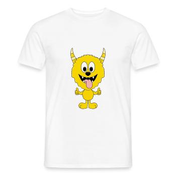 MONSTER - LIKE - LIKEN - MÖGEN - DAUMEN HOCH - Männer T-Shirt - Weiß - Vorne - AI Model Male 178 dark (178cm)