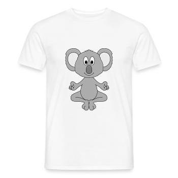 KOALA - YOGA - PILATES - TIER - TIERISCH - Männer T-Shirt - Weiß - Vorne - AI Model Male 178 dark (178cm)