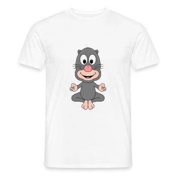 MAULWURF - TIER - YOGA - PILATES - TIERISCH - Männer T-Shirt - Weiß - Vorne - AI Model Male 178 dark (178cm)