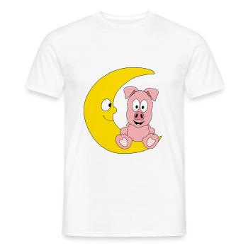 SCHWEIN - MOND - TIER - KINDER - BABY - Männer T-Shirt - Weiß - Vorne - AI Model Male 178 dark (178cm)