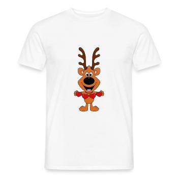 REH - HERZEN - LIEBE - LOVE - TIERLIEB - VERLIEBT - Männer T-Shirt - Weiß - Vorne - AI Model Male 178 dark (178cm)