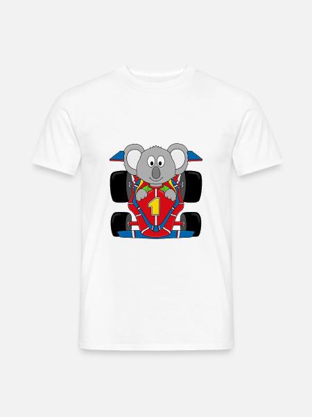 KOALA - RENNAUTO - RENNFAHRER - AUTORENNEN - Männer T-Shirt - Weiß