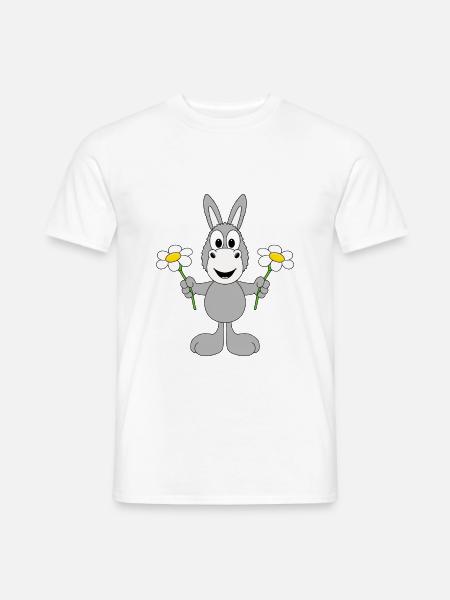 ESEL - BLUMEN - GESCHENK - LIEBE - LOVE - TIER - Männer T-Shirt - Weiß