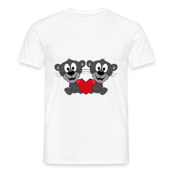 PANTHER - LIEBE - LOVE - TIERE - VERLIEBT - Männer T-Shirt - Weiß - Vorne - AI Model Male 178 dark (178cm)