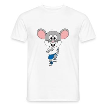 MAUS - SPORT - LAUFEN - JOGGEN - MARATHON - TIER - Männer T-Shirt - Weiß - Vorne - AI Model Male 178 dark (178cm)