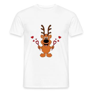 REH - LIEBE - LOVE - SEIFENBLASEN - TIERISCH - Männer T-Shirt - Weiß - Vorne - AI Model Male 178 dark (178cm)