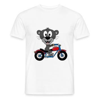 PANTHER - MOTORRAD - BIKER - TIERISCH - TIER - Männer T-Shirt - Weiß - Vorne - AI Model Male 178 dark (178cm)