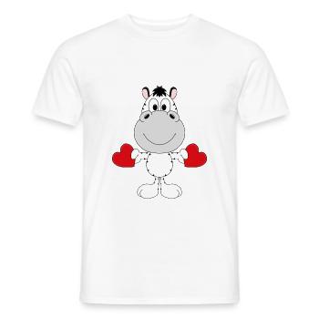 ZEBRA - LIEBE - LOVE - TIER - TIERISCH - VERLIEBT - Männer T-Shirt - Weiß - Vorne - AI Model Male 178 dark (178cm)
