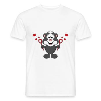 STINKTIER - SEIFENBLASEN - LIEBE - LOVE - TIERISCH - Männer T-Shirt - Weiß - Vorne - AI Model Male 178 dark (178cm)