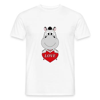 ZEBRA - LIEBE - LOVE - TIER - TIERISCH - VERLIEBT - Männer T-Shirt - Weiß - Vorne - AI Model Male 178 dark (178cm)