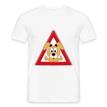 ACHTUNG - HUND - TIER - TIERISCH - HUNDE - Männer T-Shirt - Weiß - Vorne - AI Model Male 178 dark (178cm)