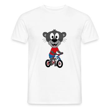 PANTHER - FAHRRAD - TIER - TIERISCH - BIKER - Männer T-Shirt - Weiß - Vorne - AI Model Male 178 dark (178cm)