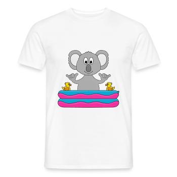 KOALA - PLANSCHBECKEN - POOL - SHAKA - TIER - Männer T-Shirt - Weiß - Vorne - AI Model Male 178 dark (178cm)