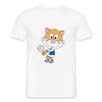 HAMSTER - VOLLEYBALL - SPORT - TIERISCH - Männer T-Shirt - Weiß - Vorne - AI Model Male 178 dark (178cm)