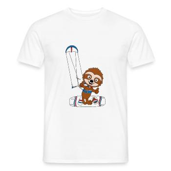 FAULTIER - KITER - KITESURFER - KITE - KITESURFEN - Männer T-Shirt - Weiß - Vorne - AI Model Male 178 dark (178cm)