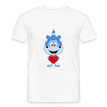EINHORN - LIEBE - LOVE - VERLIEBT - HERZ - Männer T-Shirt - Weiß - Vorne - AI Model Male 178 dark (178cm)