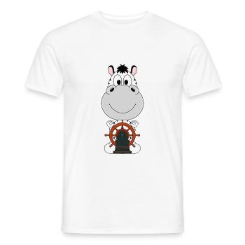 ZEBRA - KAPITÄN - BOOT - SCHIFF - MEER - SEE - Männer T-Shirt - Weiß - Vorne - AI Model Male 178 dark (178cm)