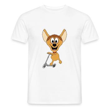 HYÄNE - ROLLER - TIER - TIERISCH - KINDER - BABY - Männer T-Shirt - Weiß - Vorne - AI Model Male 178 dark (178cm)