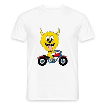 MONSTER - MOTORRAD - BIKER - TIER - TIERISCH - Männer T-Shirt - Weiß - Vorne - AI Model Male 178 dark (178cm)