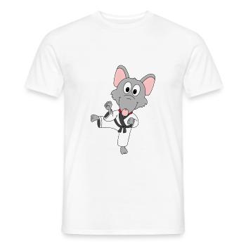 RATTE - KARATE - JUDO - KAMPFSPORT - TIERISCH - Männer T-Shirt - Weiß - Vorne - AI Model Male 178 dark (178cm)