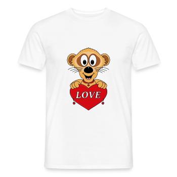 ERDMÄNNCHEN - LIEBE - LOVE - TIERISCH - VERLIEBT - Männer T-Shirt - Weiß - Vorne - AI Model Male 178 dark (178cm)