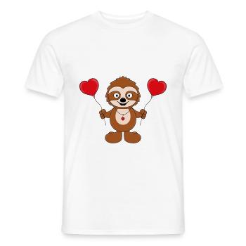 FAULTIER - LIEBE - LOVE - TIER - VERLIEBT - Männer T-Shirt - Weiß - Vorne - AI Model Male 178 dark (178cm)