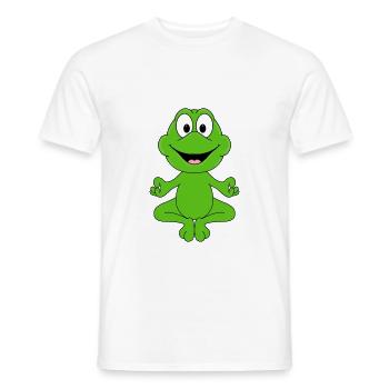 FROSCH - YOGA - PILATES - TIER - TIERISCH - Männer T-Shirt - Weiß - Vorne - AI Model Male 178 dark (178cm)