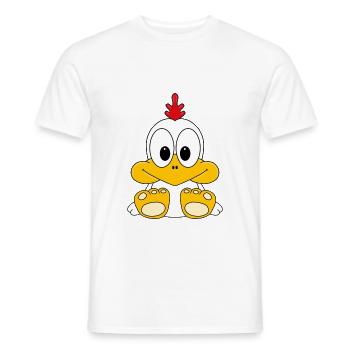 HUHN - TIER - BAUERNHOF - TIERISCH - KIND - BABY - Männer T-Shirt - Weiß - Vorne - AI Model Male 178 dark (178cm)