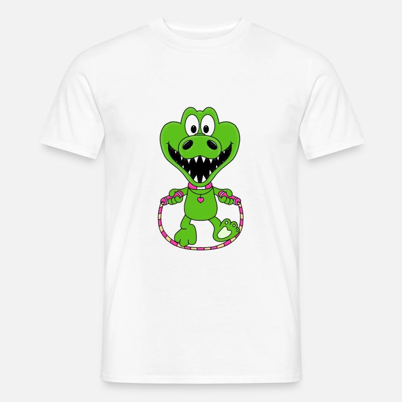 KROKODIL - SEILSPRINGEN - TIER - SPRINGSEIL - Männer T-Shirt - Weiß