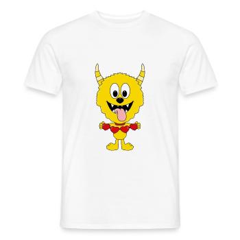 MONSTER - LIEBE - LOVE - KIND - BABY - HERZEN - Männer T-Shirt - Weiß - Vorne - AI Model Male 178 dark (178cm)