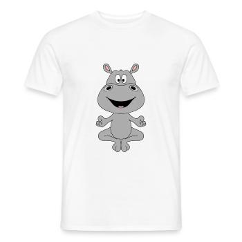YOGA - NILPFERD - TIER - PILATES - TIERISCH - Männer T-Shirt - Weiß - Vorne - AI Model Male 178 dark (178cm)