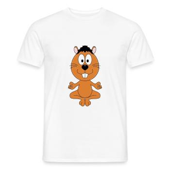 BIBER - OTTER - MARDER - YOGA - TIER - TIERISCH - Männer T-Shirt - Weiß - Vorne - AI Model Male 178 dark (178cm)