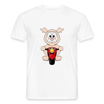 ALPAKA - LAMA - MOTORRAD - BIKER - MOTORSPORT - Männer T-Shirt - Weiß - Vorne - AI Model Male 178 dark (178cm)
