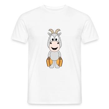 ZIEGE - KOFFER - REISE - URLAUB - FERIEN - TIER - Männer T-Shirt - Weiß - Vorne - AI Model Male 178 dark (178cm)