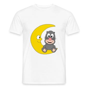 MAULWURF - MOND - TIER - KIND - BABY - Männer T-Shirt - Weiß - Vorne - AI Model Male 178 dark (178cm)