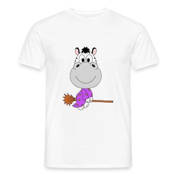 ZEBRA - HEXEN - HEXENBESEN - TIER - KINDER - BABY - Männer T-Shirt - Weiß - Vorne - AI Model Male 178 dark (178cm)