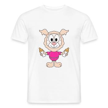 LAMA - ALPAKA - BABY - KIND - TIER - GEBURT - Männer T-Shirt - Weiß - Vorne - AI Model Male 178 dark (178cm)