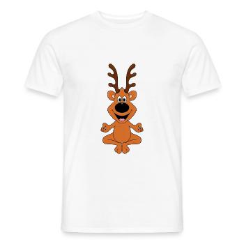 REH - YOGA - TIER - TIERISCH - KIND - BABY - FUN - Männer T-Shirt - Weiß - Vorne - AI Model Male 178 dark (178cm)