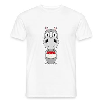 NASHORN - GEBURTSTAG - TORTE - TIER - KIND - BABY - Männer T-Shirt - Weiß - Vorne - AI Model Male 178 dark (178cm)