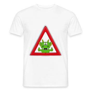 ACHTUNG DRACHE - KINDER - BABYS - TIERISCH - Männer T-Shirt - Weiß - Vorne - AI Model Male 178 dark (178cm)