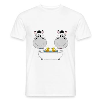ZEBRAS - ZEBRA - BADEWANNE - BADEN - TIERE - Männer T-Shirt - Weiß - Vorne - AI Model Male 178 dark (178cm)
