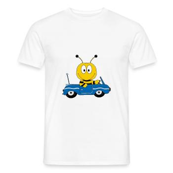 BIENE - AUTO - AUTOFAHRER - CABRIO - TIERISCH - Männer T-Shirt - Weiß - Vorne - AI Model Male 178 dark (178cm)