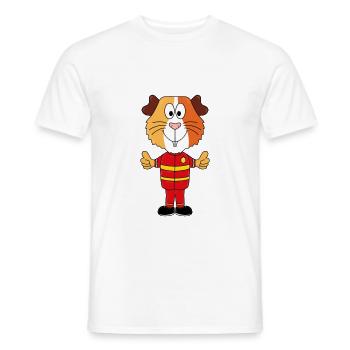 MEERSCHWEINCHEN - FEUERWEHRMANN - FEUERWEHR - TIER - Männer T-Shirt - Weiß - Vorne - AI Model Male 178 dark (178cm)