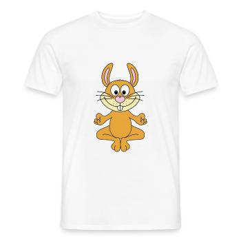 HASE - YOGA - TIER - TIERISCH - KIND - BABY - Männer T-Shirt - Weiß - Vorne - AI Model Male 178 dark (178cm)