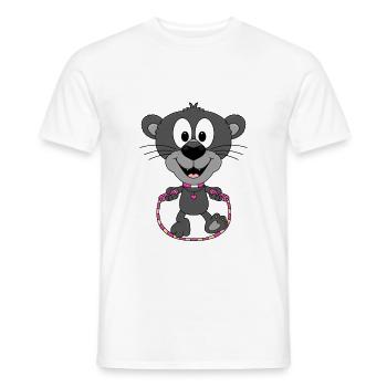 PANTHER - SPRINGSEIL - SEILSPRINGEN - TIER - BABY - Männer T-Shirt - Weiß - Vorne - AI Model Male 178 dark (178cm)