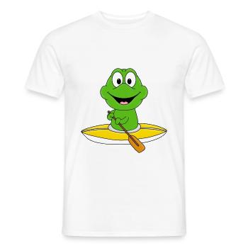 KAJAK - KANU - WASSERSPORT - FROSCH - TIER - Männer T-Shirt - Weiß - Vorne - AI Model Male 178 dark (178cm)