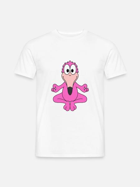 FLAMINGO - YOGA - TIER - VOGEL - TIERISCH - FUN - Männer T-Shirt - Weiß